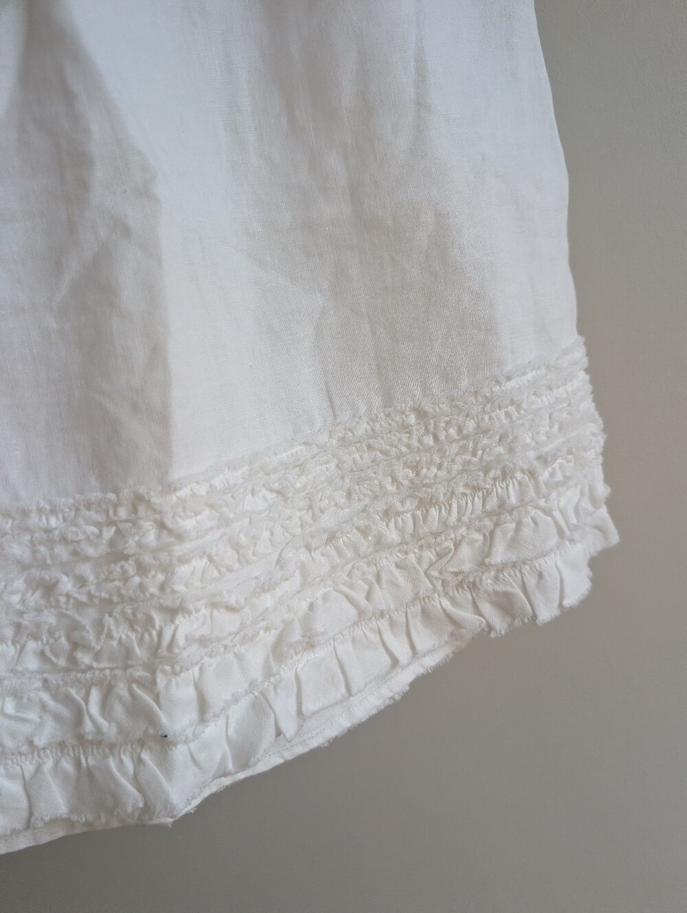 Tommy Bahama 100% Linen Two Palms White Fringe Skirt Raw Hem Lined Sz 0 - Picture 3 of 8